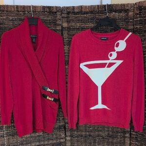 Classy Sweater Bundle x2 Sophisticated Cocktail Modern Gold Faux Leather Martini